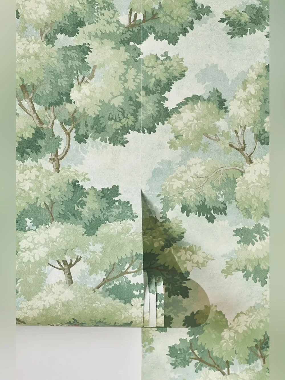 Anthropologie Green Scenic Tree Botanical Wallpaper